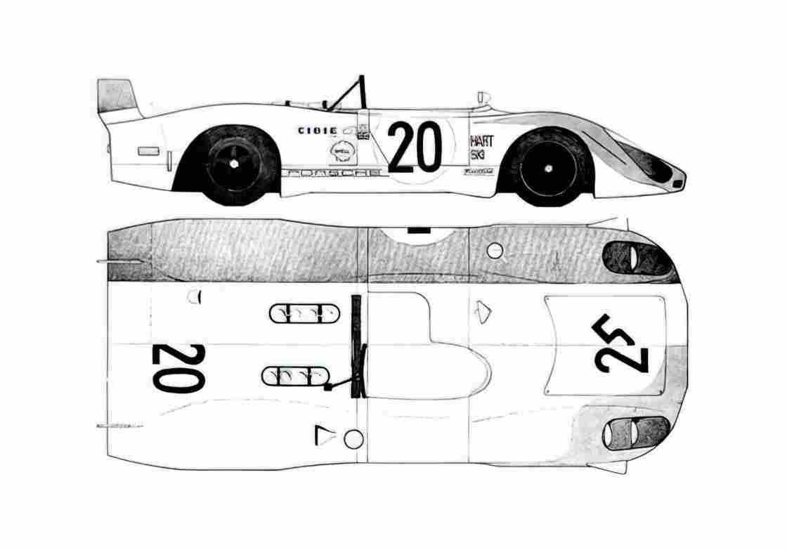 Blueprint Porsche 908 Aero Le Mans Targa 1969 A4 Photo Print