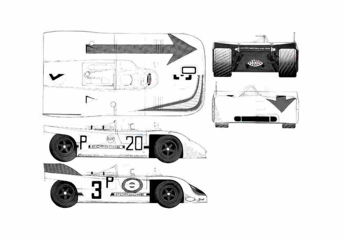 Blueprint Porsche 908 Kurzheck Le Mans Targa 1971 A4 Photo Print