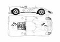 Blueprint Porsche 908 Spyder Le Mans Roadster 1969 A4 Photo Print