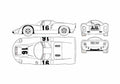 Blueprint Porsche 910 Spyder Coupe 1968 A4 Photo Print