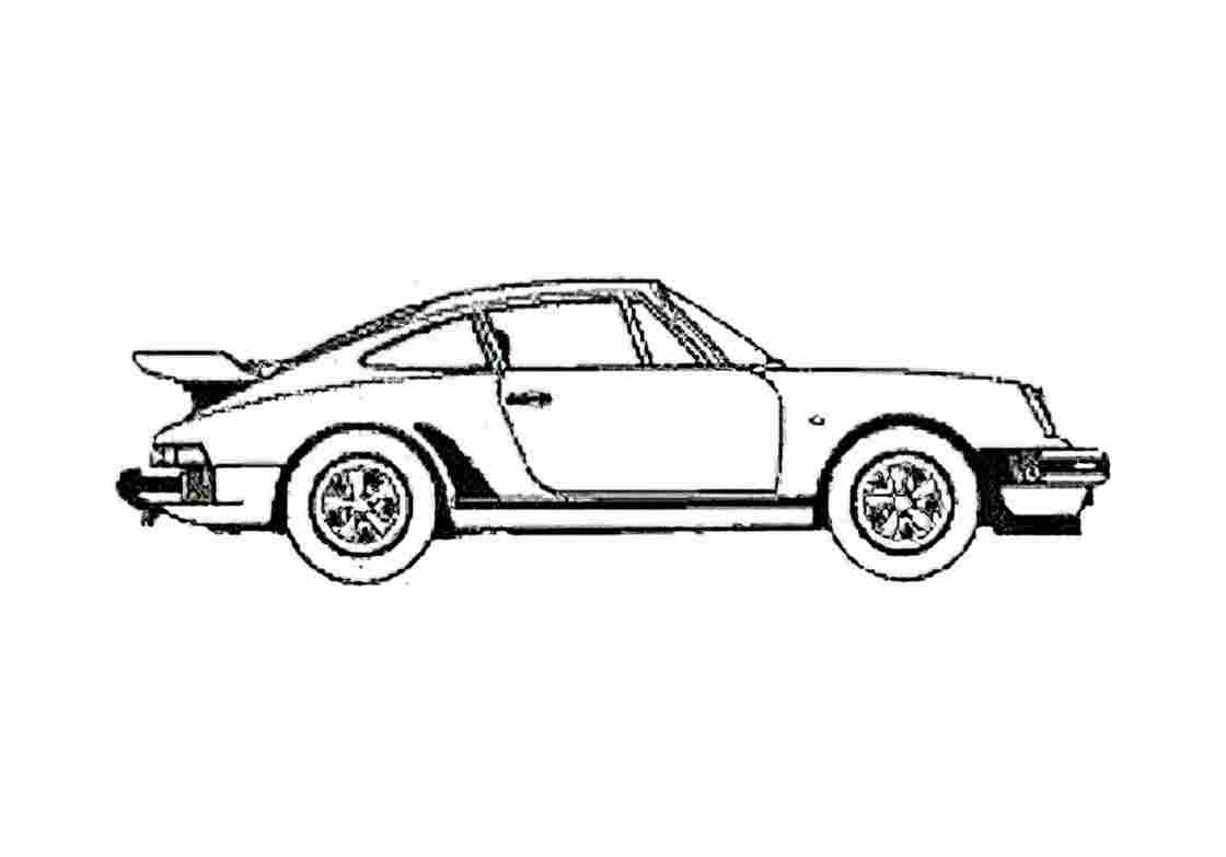 Blueprint Porsche 911 930) Turbo 3.3 Coupe 1988 A4 Photo Print