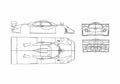 Blueprint Porsche 911 996) GT1 Coupe 1998 A4 Photo Print