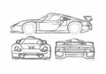 Blueprint Porsche 911 996) GT1 EVO2 Coupe 1997 A4 Photo Print