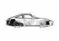 Blueprint Porsche 911 996) Targa Targa 2003 A4 Photo Print