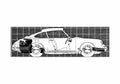 Blueprint Porsche 911 Coupe 1965 A4 Photo Print