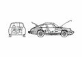 Blueprint Porsche 911 L Coupe 1977 A4 Photo Print