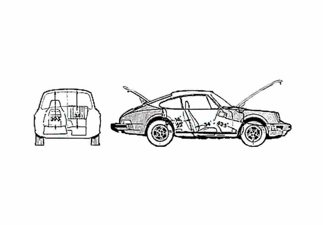Blueprint Porsche 911 L Coupe 1977 A4 Photo Print