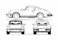 Blueprint Porsche 911 SC Coupe 1979 A4 Photo Print