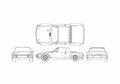 Blueprint Porsche 916 GT Coupe 1971 A4 Photo Print