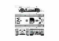 Blueprint Porsche 917 Can Am Roadster 1971 A4 Photo Print