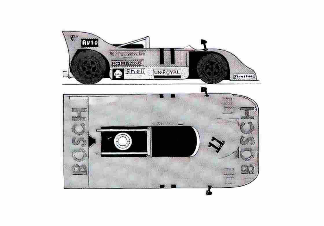 Blueprint Porsche 917 Can Am Targa 1971 A4 Photo Print