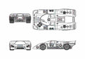 Blueprint Porsche 917 Kurzheck Fuji Masters Coupe 1971 A4 Photo Print