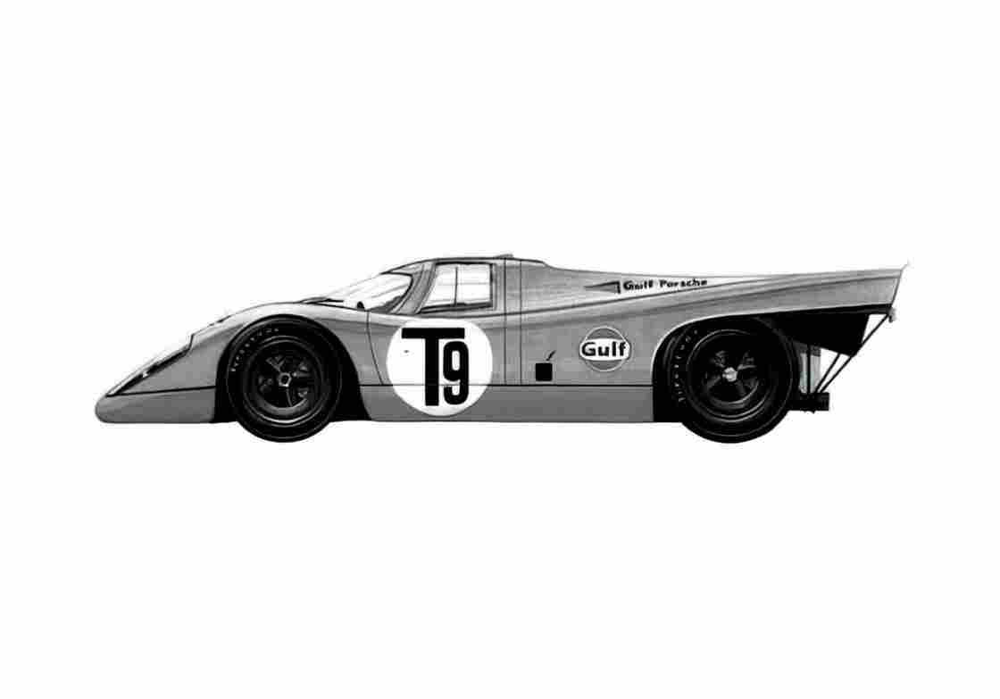 Blueprint Porsche 917 Le Mans Coupe 1970 A4 Photo Print