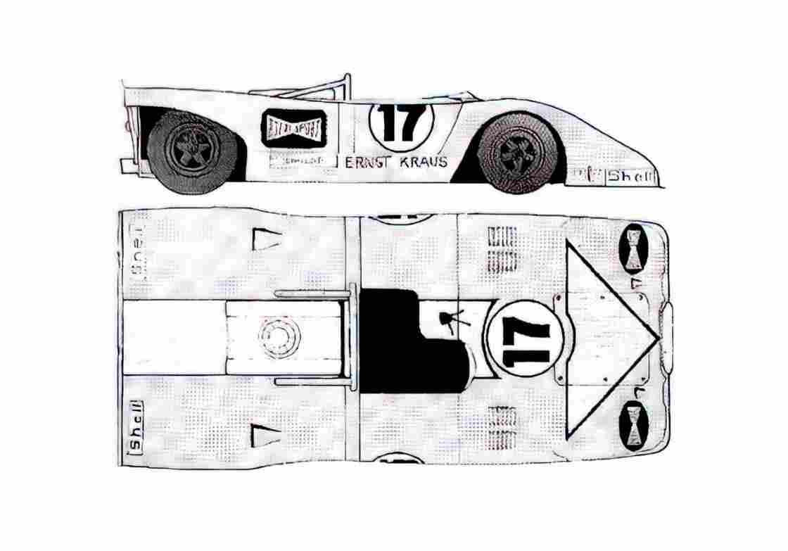 Blueprint Porsche 917 Le Mans Targa 1970 A4 Photo Print