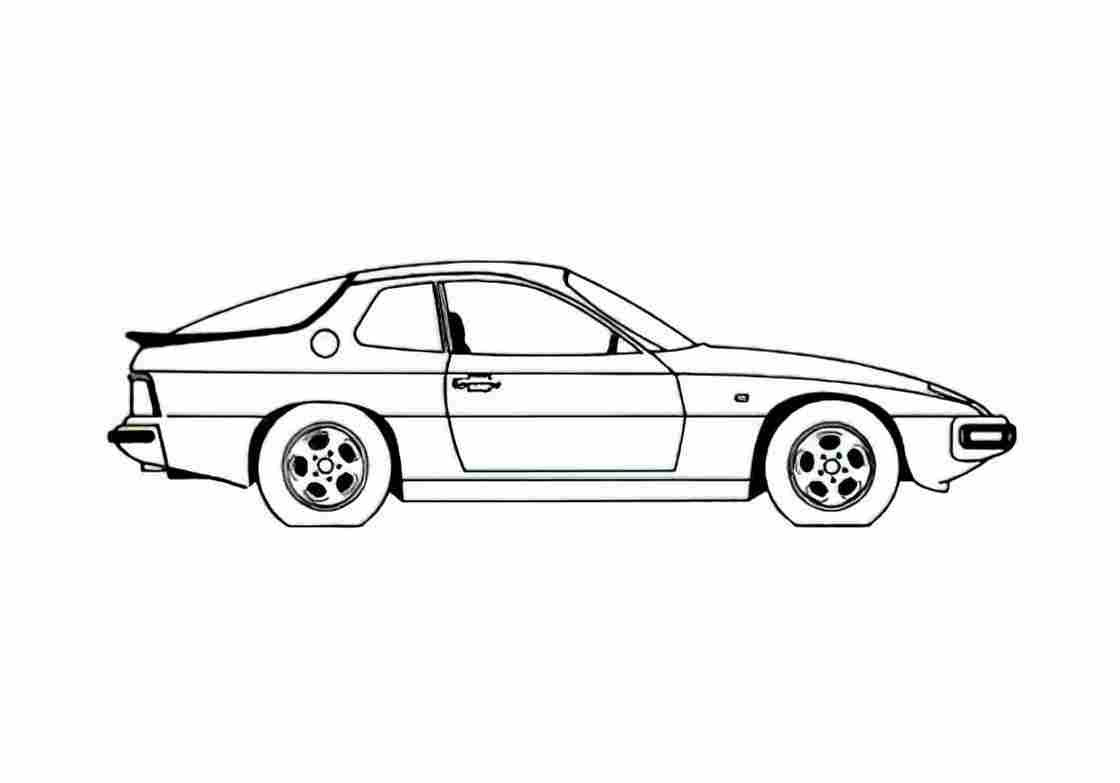 Blueprint Porsche 924 S Coupe 1988 A4 Photo Print