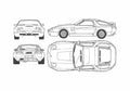 Blueprint Porsche 928 S4 Koenig Specials Coupe 1987 A4 Photo Print