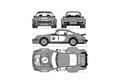 Blueprint Porsche 934 RSR Turbo Coupe A4 Photo Print