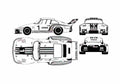 Blueprint Porsche 935 Coupe 1976 A4 Photo Print