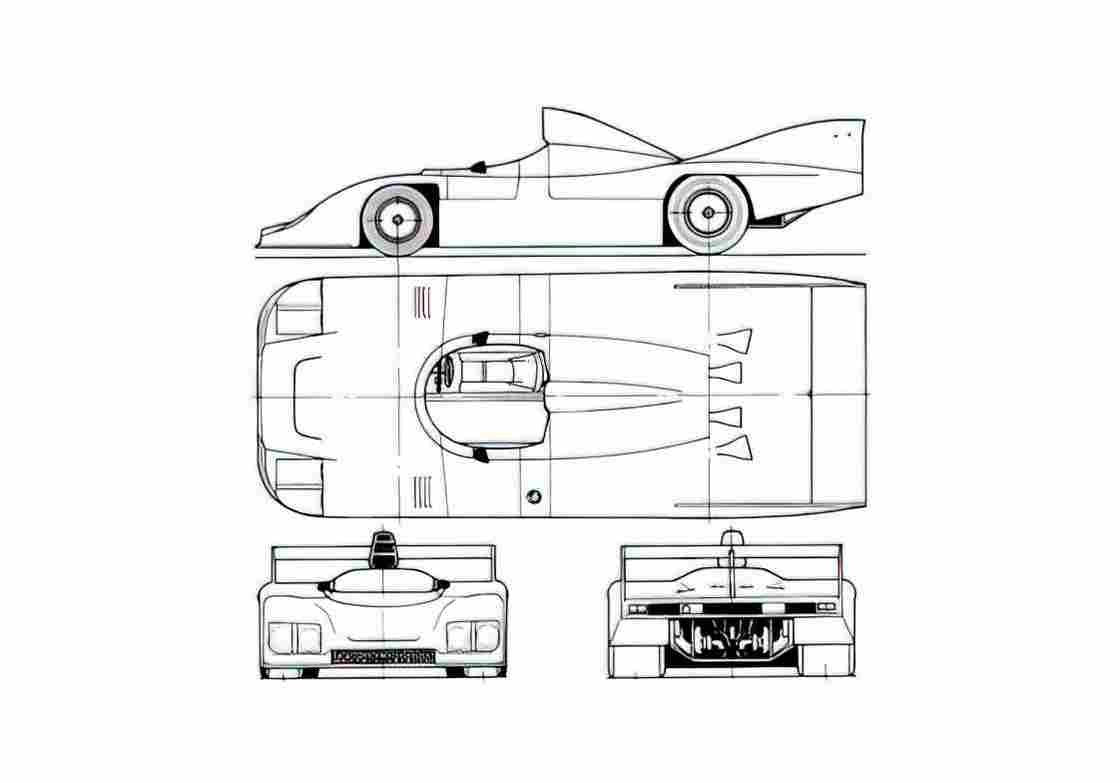 Blueprint Porsche 936 Group 5 Targa 1976 A4 Photo Print