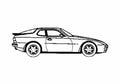 Blueprint Porsche 944 Coupe 1982 A4 Photo Print