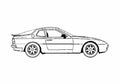Blueprint Porsche 944 Turbo Coupe 1985 A4 Photo Print