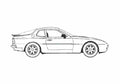 Blueprint Porsche 944 Turbo Coupe 1988 A4 Photo Print