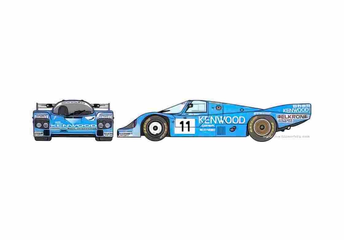 Blueprint Porsche 956 Le Mans Coupe 1984 A4 Photo Print