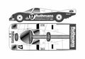 Blueprint Porsche 956C Coupe 1982 A4 Photo Print