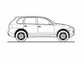 Blueprint Porsche 957 Cayenne 4.8 Turbo SUV 2007 A4 Photo Print