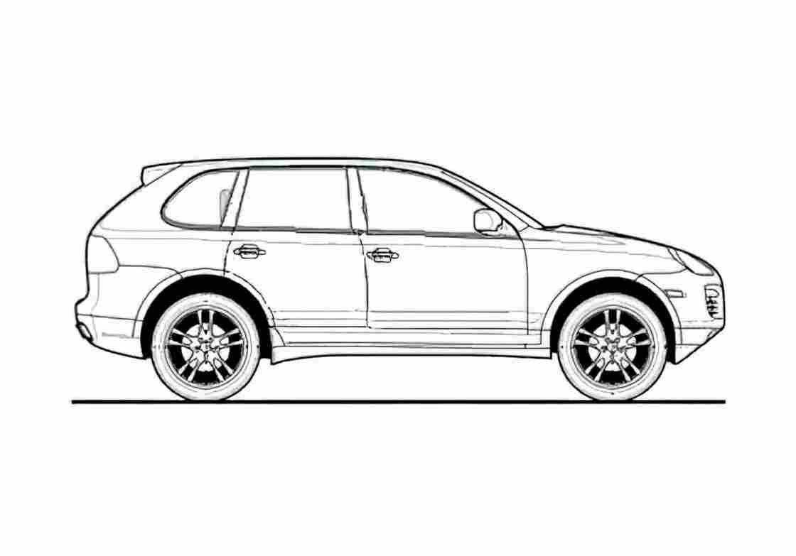 Blueprint Porsche 957 Cayenne 4.8 Turbo SUV 2007 A4 Photo Print