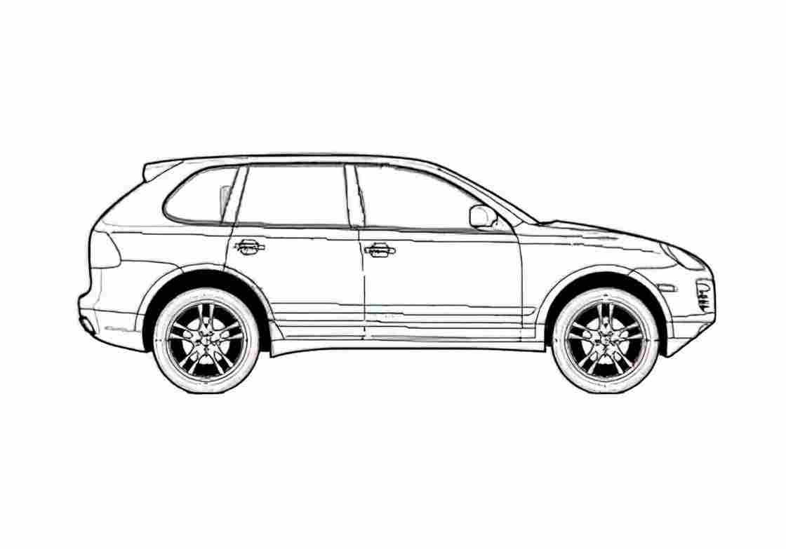 Blueprint Porsche 957 Cayenne SUV 2007 A4 Photo Print