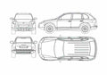 Blueprint Porsche 957 Cayenne SUV 2008 A4 Photo Print