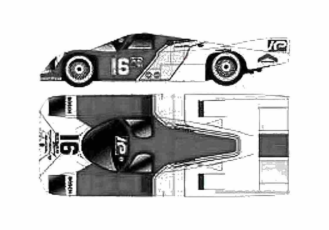 Blueprint Porsche 962 Coupe 1983 A4 Photo Print