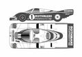 Blueprint Porsche 962 Coupe 1984 A4 Photo Print