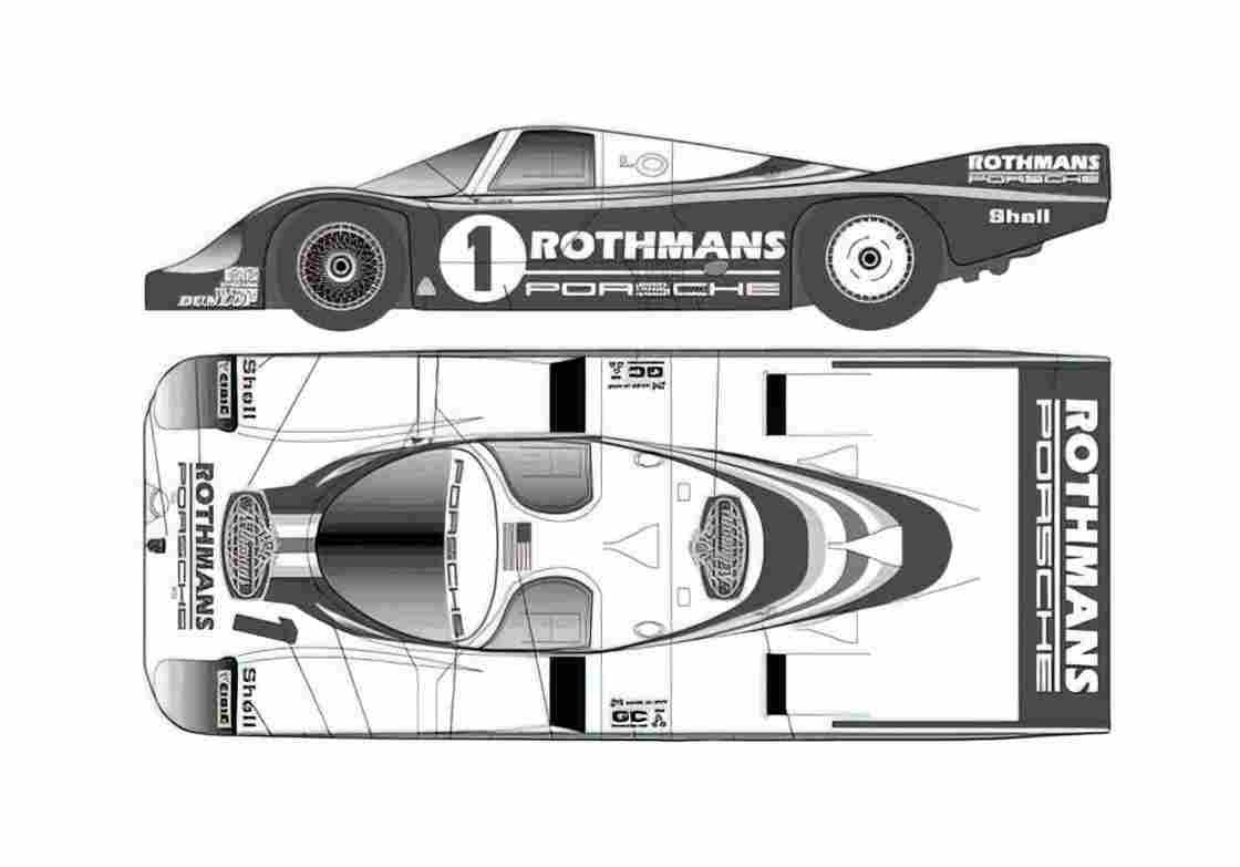 Blueprint Porsche 962 Coupe 1984 A4 Photo Print