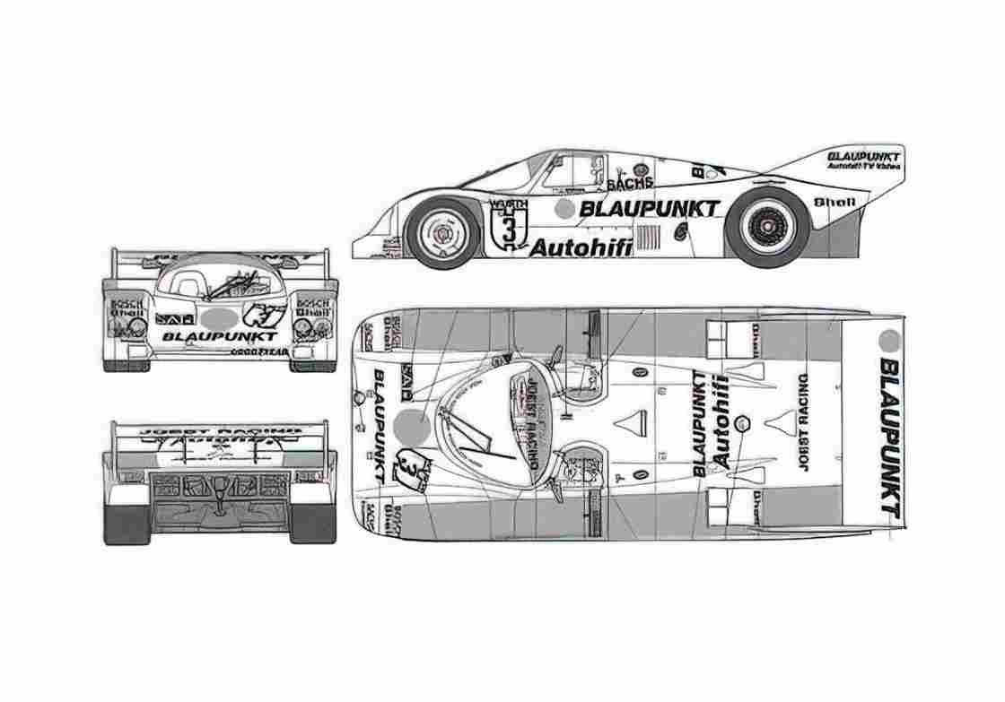 Blueprint Porsche 962 Joest Coupe 1983 A4 Photo Print