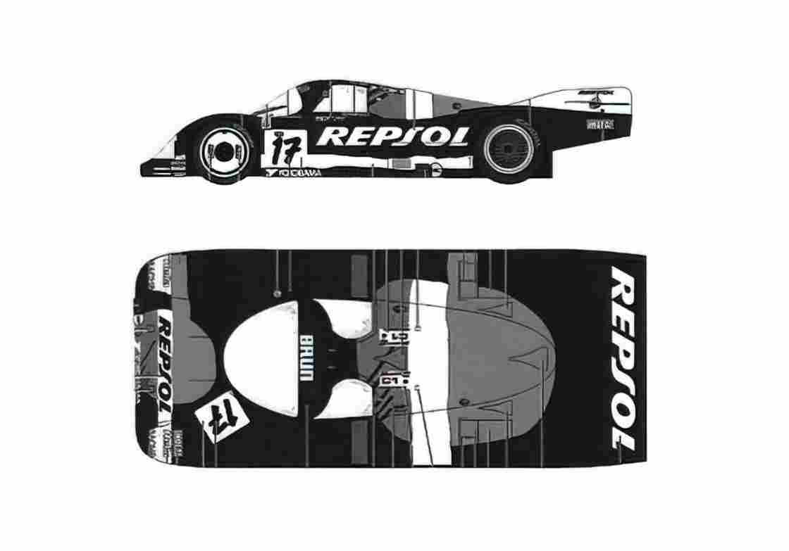 Blueprint Porsche 962C Le Mans Repsol Coupe 1989 A4 Photo Print