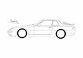 Blueprint Porsche 968 CS Coupe 1993 A4 Photo Print