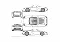 Blueprint Porsche 980 Carrera GT Roadster 2003 A4 Photo Print