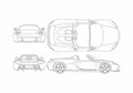 Blueprint Porsche 980 Carrera GT Roadster 2004 A4 Photo Print