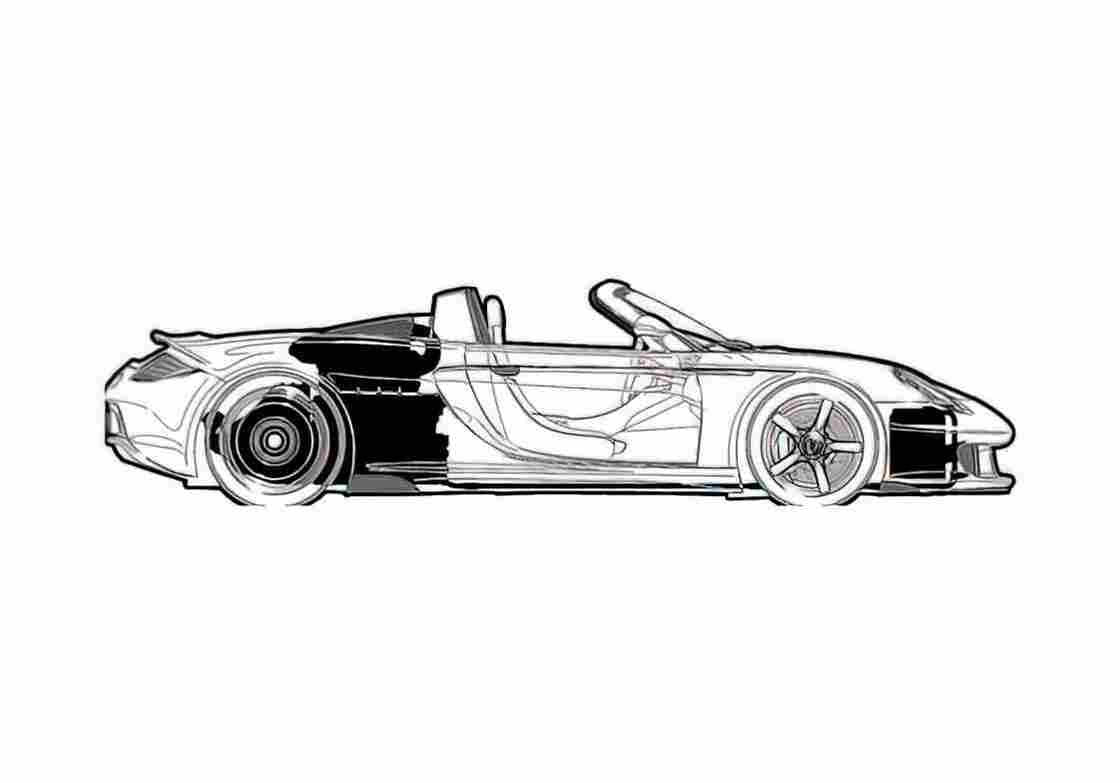 Blueprint Porsche 980 Carrera GT Targa 2004 A4 Photo Print