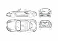 Blueprint Porsche 986 Boxster Roadster 2005 A4 Photo Print