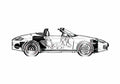 Blueprint Porsche 986 Boxster S Roadster 2005 A4 Photo Print