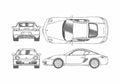 Blueprint Porsche 987 Cayman S Coupe 2008 A4 Photo Print