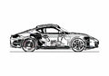 Blueprint Porsche 987 Cayman S Coupe 2009 A4 Photo Print