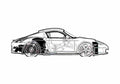 Blueprint Porsche 987 RUF RK Coupe 2007 A4 Photo Print