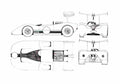 Blueprint Porsche G7A Roadster 1970 A4 Photo Print