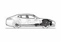 Blueprint Porsche Panamerica Turbo Hatchback 2010 A4 Photo Print