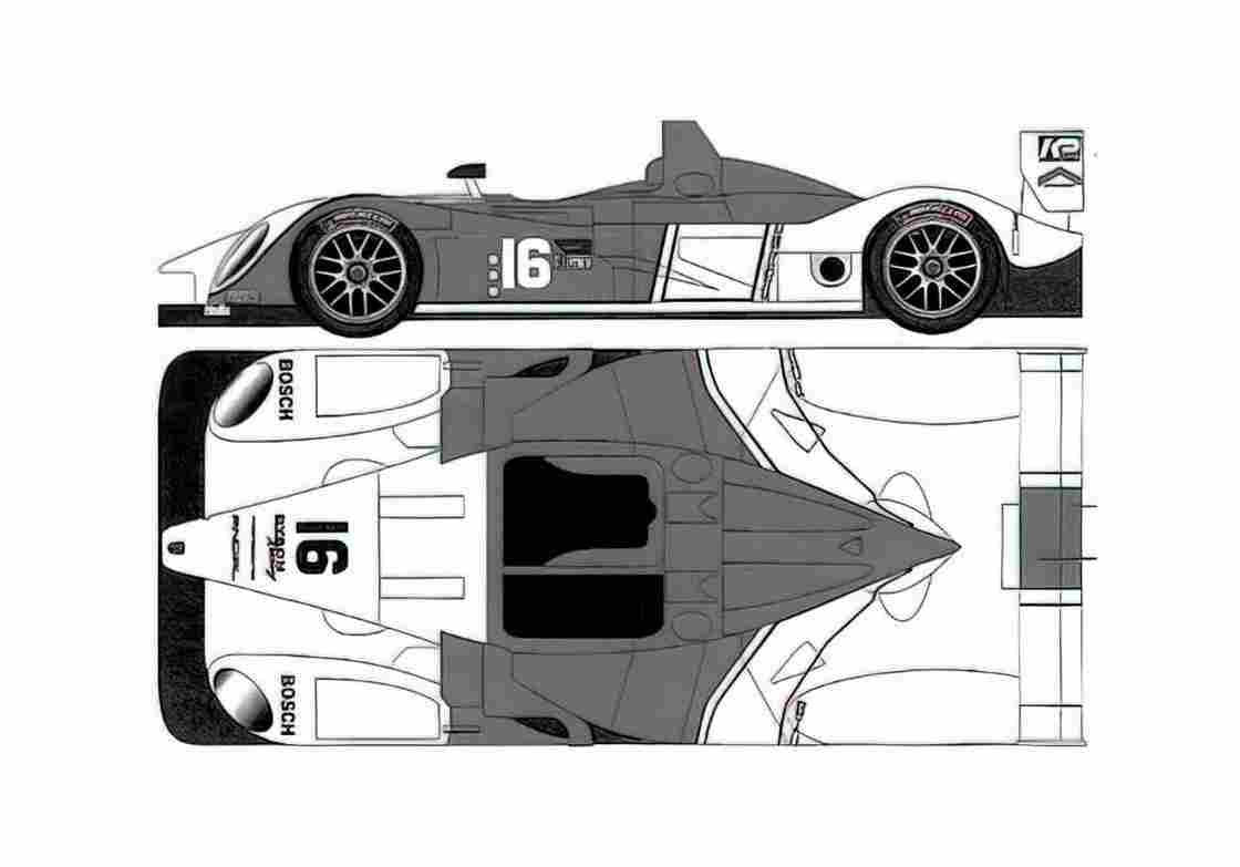 Blueprint Porsche RS Spyder Roadster 2008 A4 Photo Print