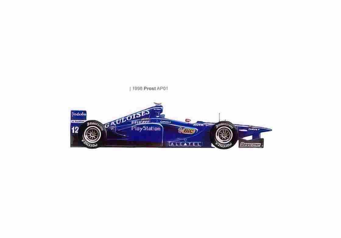 Blueprint Prost AP01 F1 OW 1998 01 A4 Photo Print